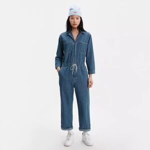 Levi’s Luella Denim‎ Jumpsuit Small Blue Utility Cropped Straight Leg